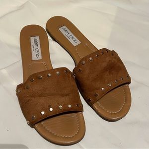 Jimmy Choo Nanda Studded Suede Sandals